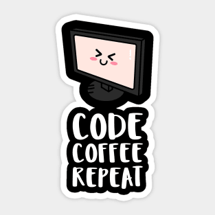 code coffee repeat Sticker